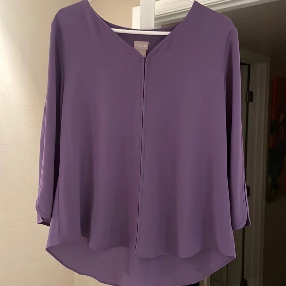 Chicos purple size 1 blouse - Picture 1 of 5